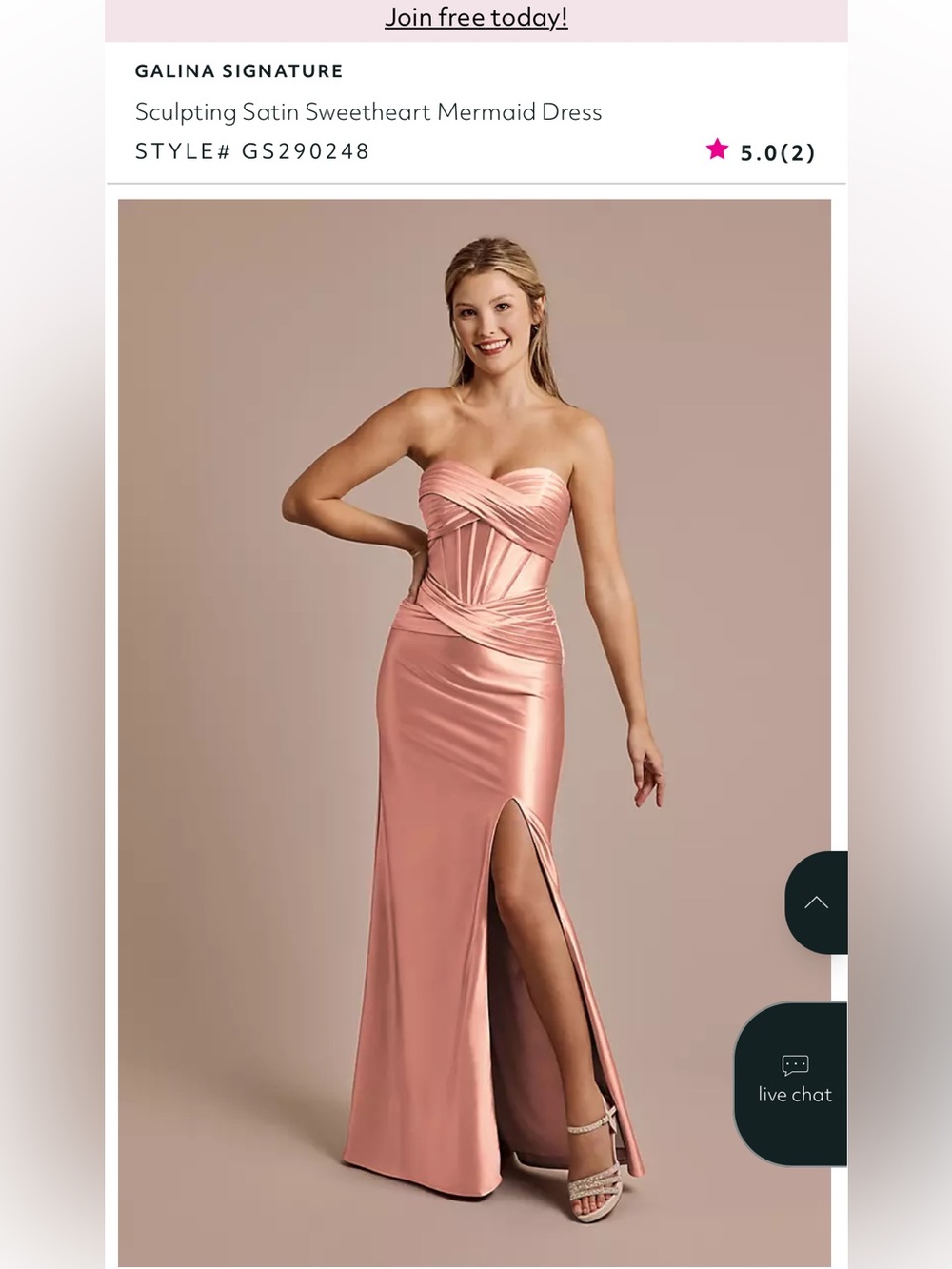 Galina Signature Sculpting Satin Sweetheart Mermaid Dress - desert coral